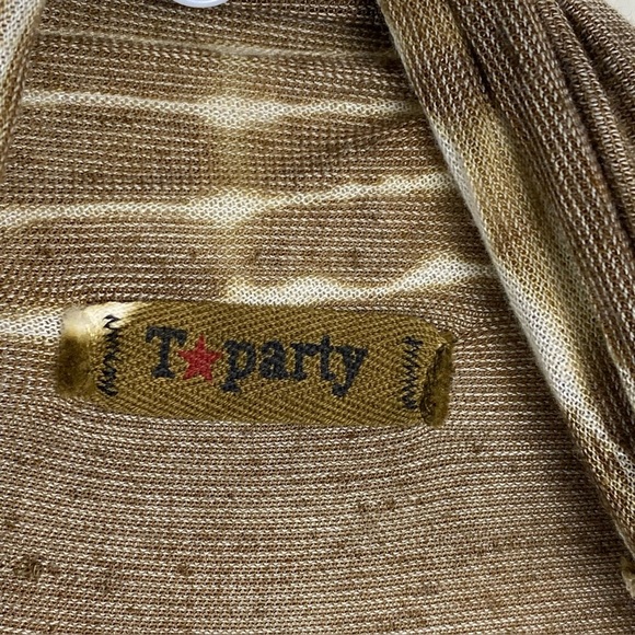 Tie-Dye Cardigan, Brown and White – Flowy and Stylish Large - Picture 4 of 10